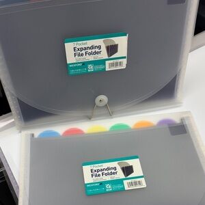 Wexford Set of Two Clear Expanding File Folder with Color Tabs both new